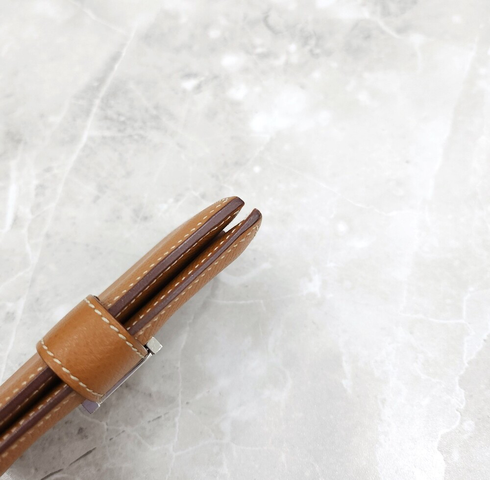 [럭스유] 에르메스 베안 미니 지갑 앱송 팔라듐 골드 Y각인 H039796CK37