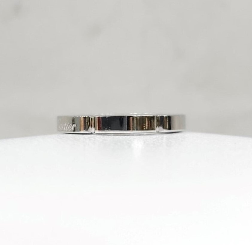 [럭스유] 까르띠에 마이용 팬더 웨딩밴드 링 18K 화이트골드 46호