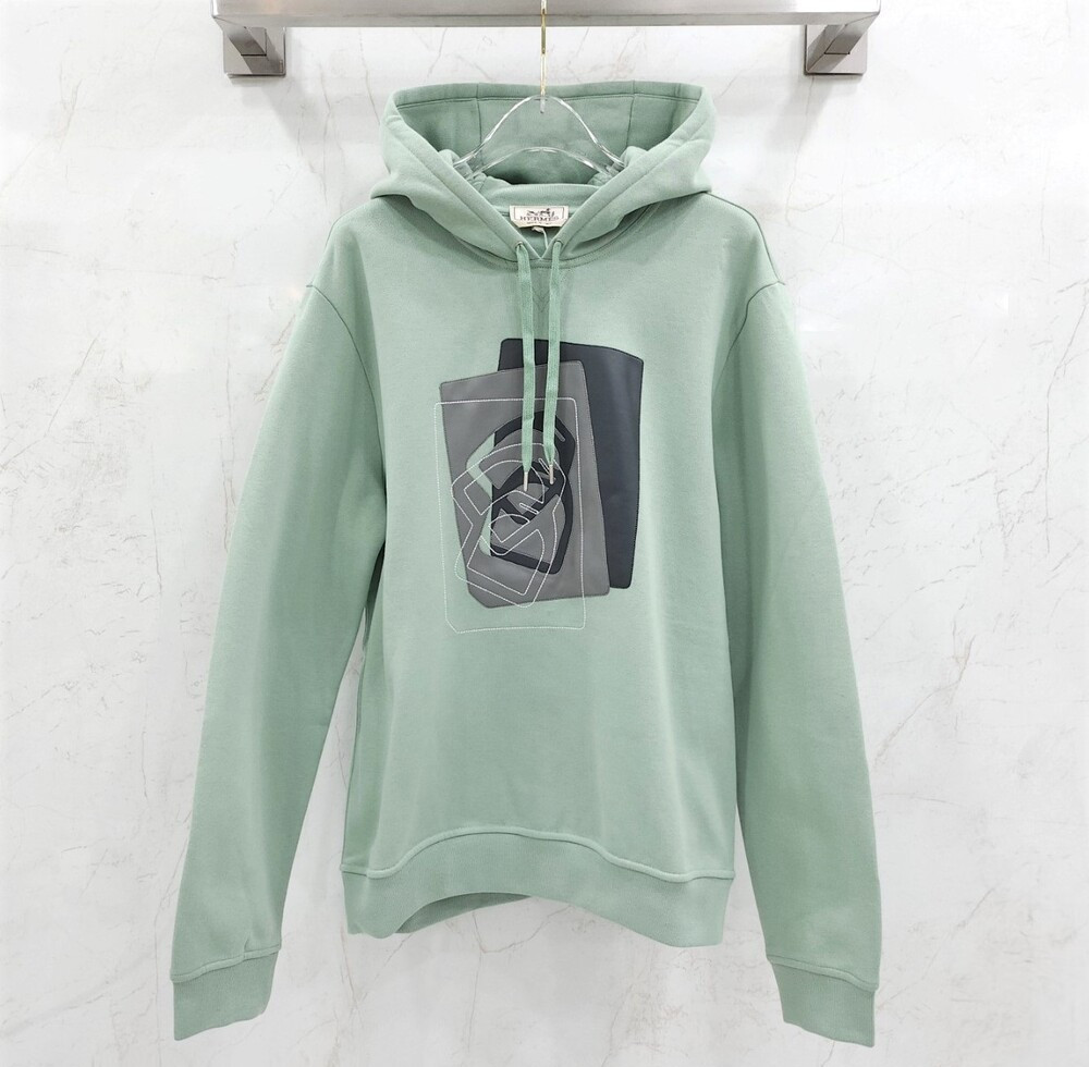 [럭스유] (새상품) M / 에르메스 가죽 디테일 장식 후드 H367800HA