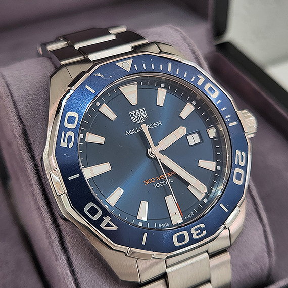 태그호이어 아쿠아레이서 청판 43MM 남성시계 WAY101C