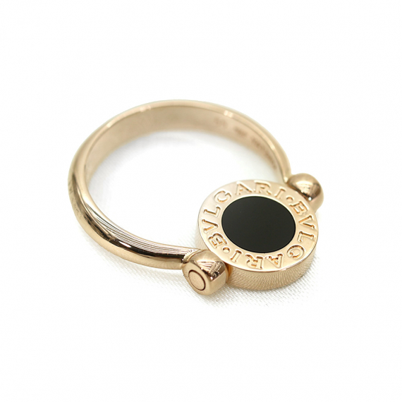Bvlgari(불가리) 347769 18K 핑크골드 마더오브 펄 오닉스 플립링 반지 55호