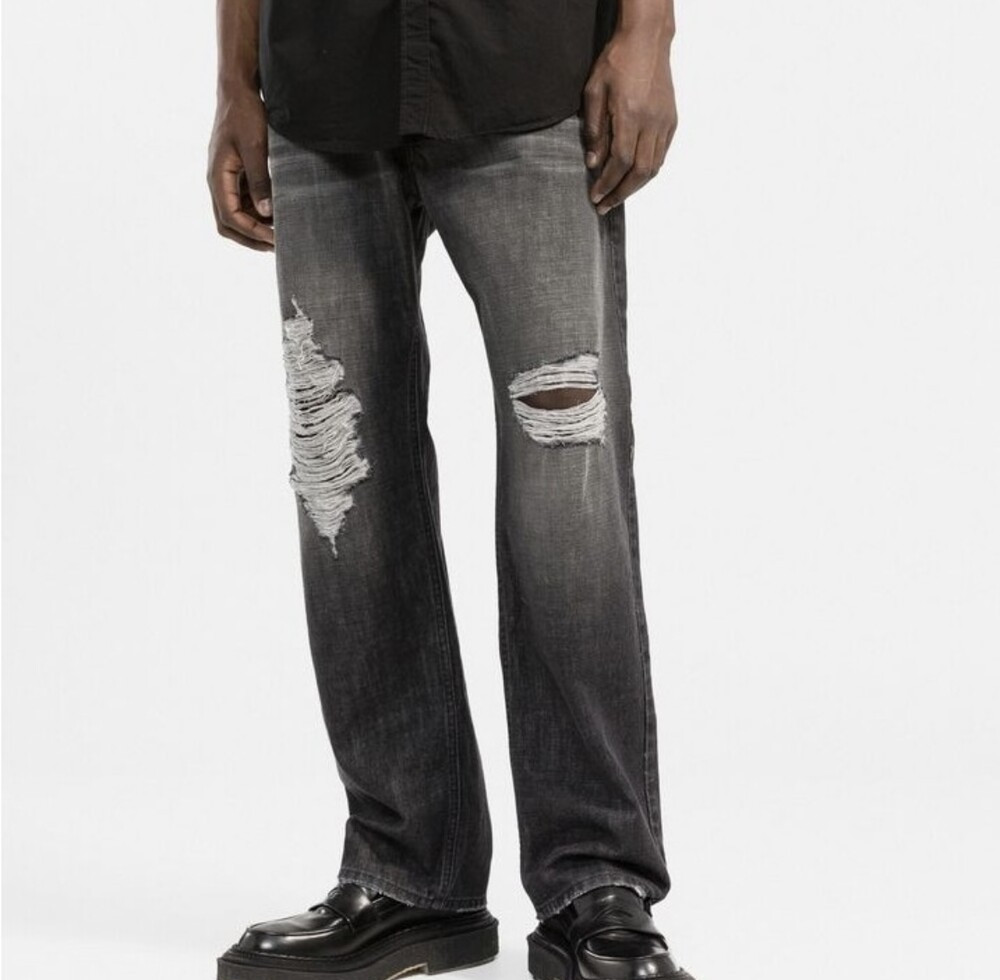 [럭스유] S / 발렌시아가 릴렉스드 핏 립팬츠 블랙