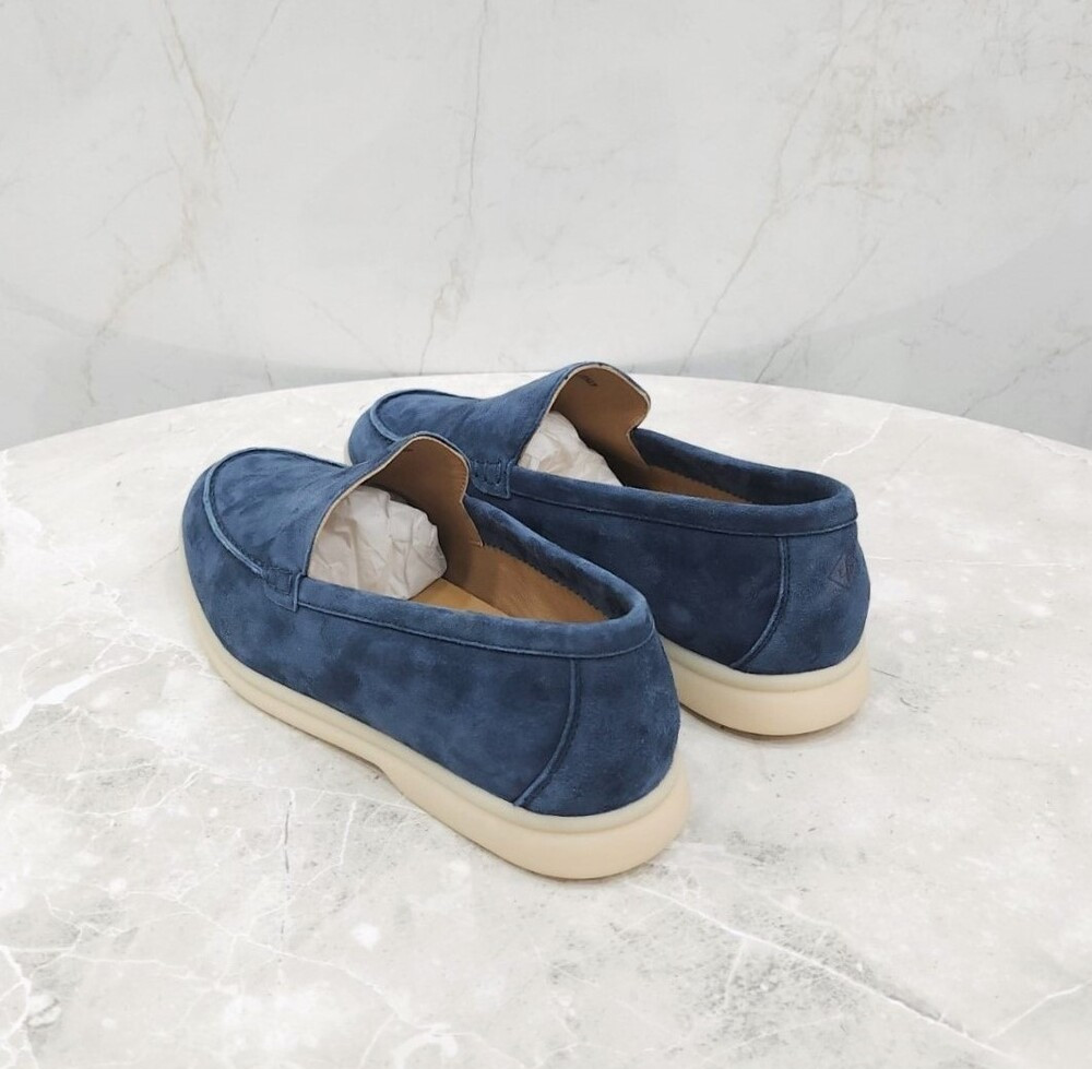 [럭스유] (새상품) 37.5 / 로로피아나 네이비 스웨이드 썸머워크 로퍼