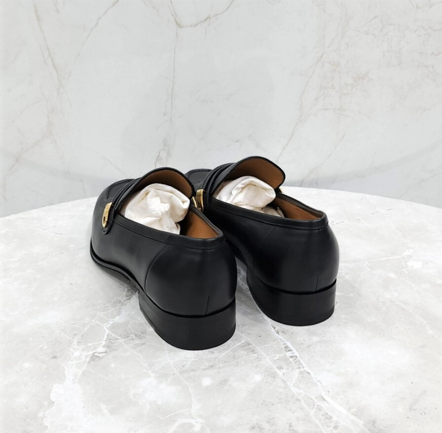 [럭스유] (새상품) 6 / 구찌 미러 G 레더 로퍼 블랙 714680