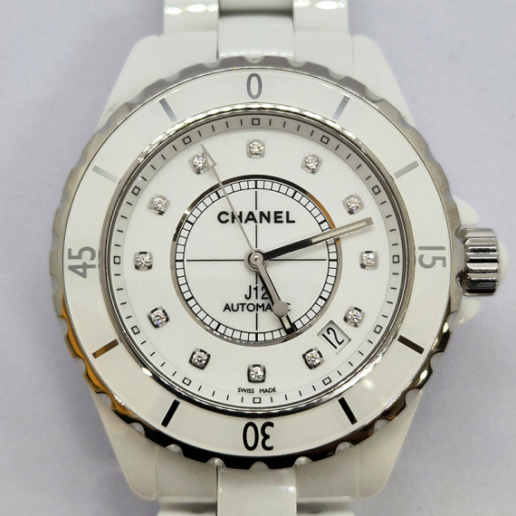 샤넬 j12 세라믹 12p 다이아 남여공용 시계 38mm 전시상품급 H1629
