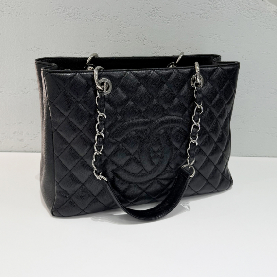 샤넬 그랜드샤핑 캐비어 은장 숄더백 13번대 A50995