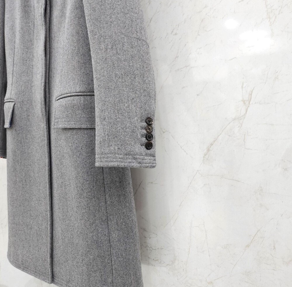 [럭스유] (새상품) 36 / 톰브라운 그레이 삼선 울 코트 F0C300A