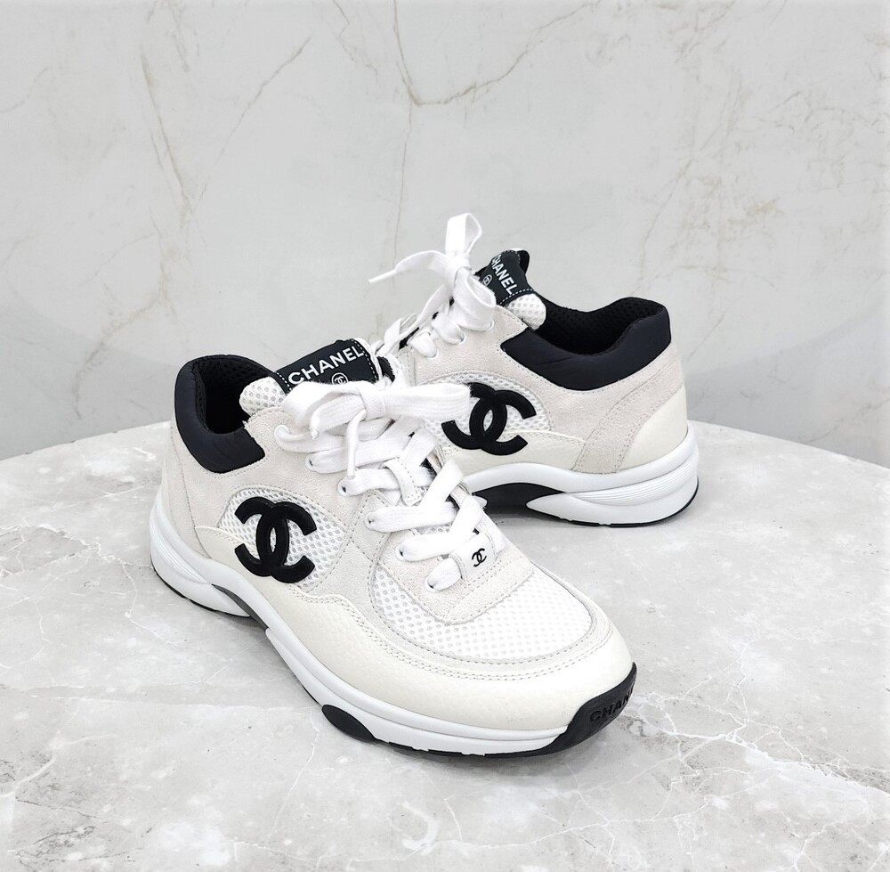 [럭스유] 36.5 / 샤넬 CC로고 화이트 크루즈 스니커즈 G38299