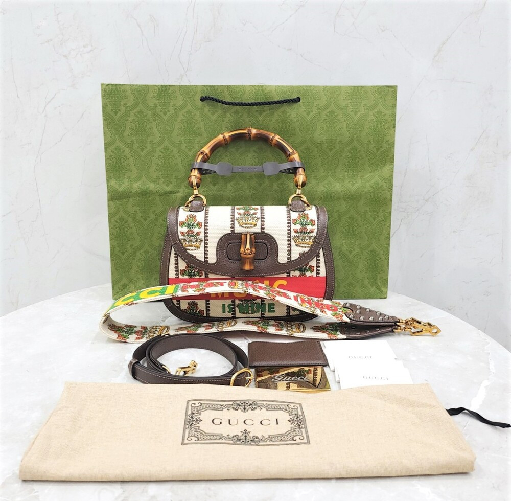 [럭스유] (새상품) 구찌 100 뱀부 1947 미디엄 백 681173