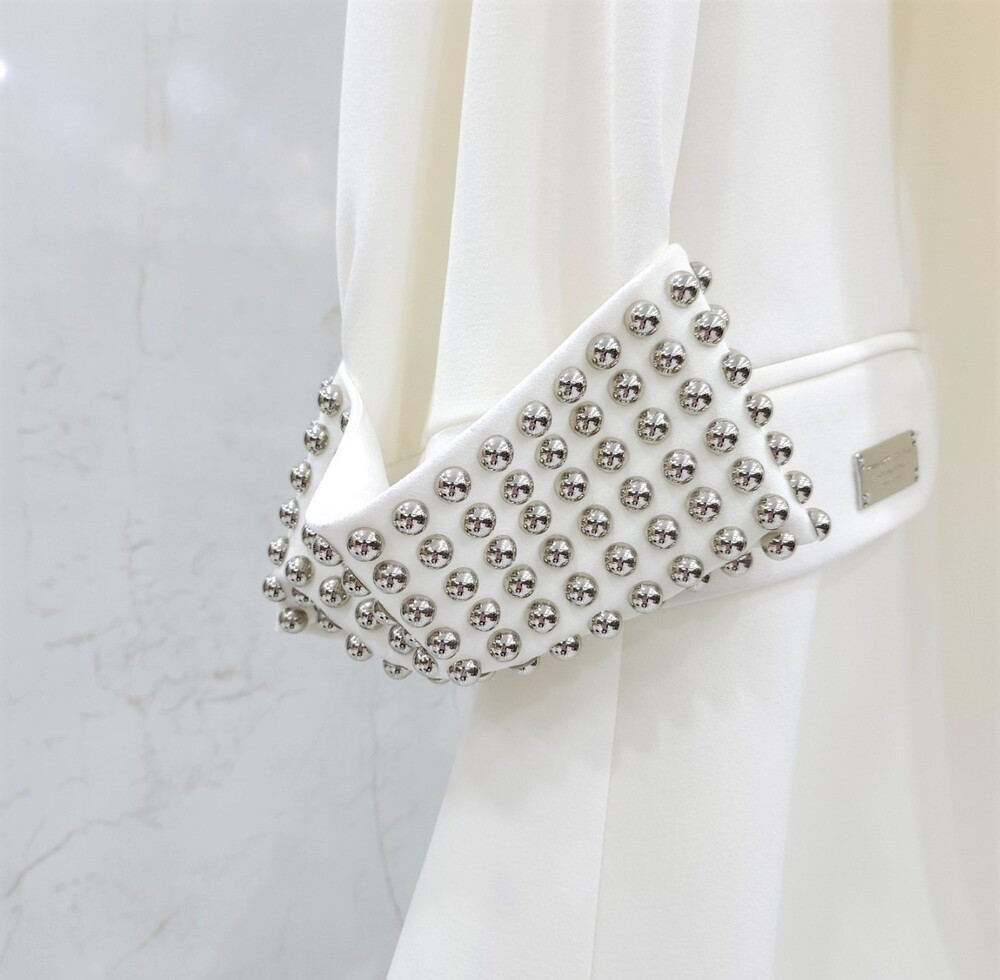 [럭스유] XS / 필립플레인 화이트 스와로브스키 스컬 스터드 자켓