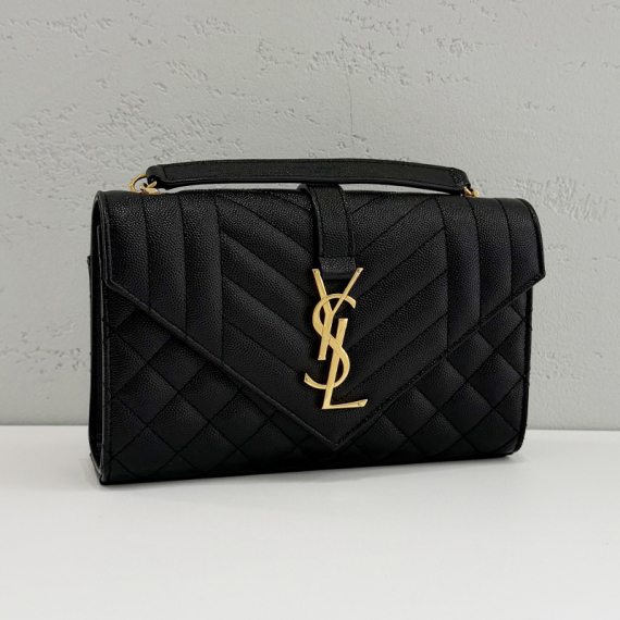 생로랑 퀼팅 스몰 엔벨로프 금장 체인숄더백