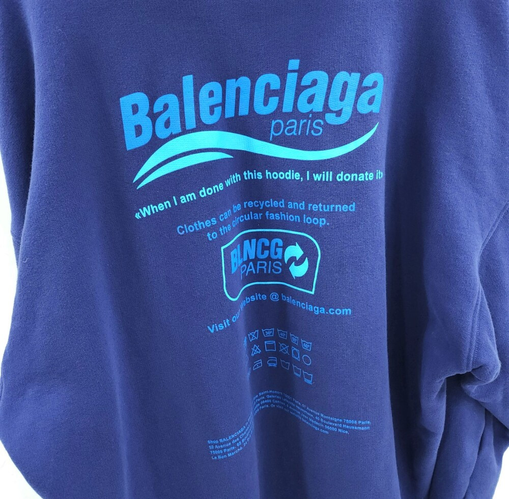 [럭스유] S / 발렌시아가 런드리 로고 프린팅 후드티