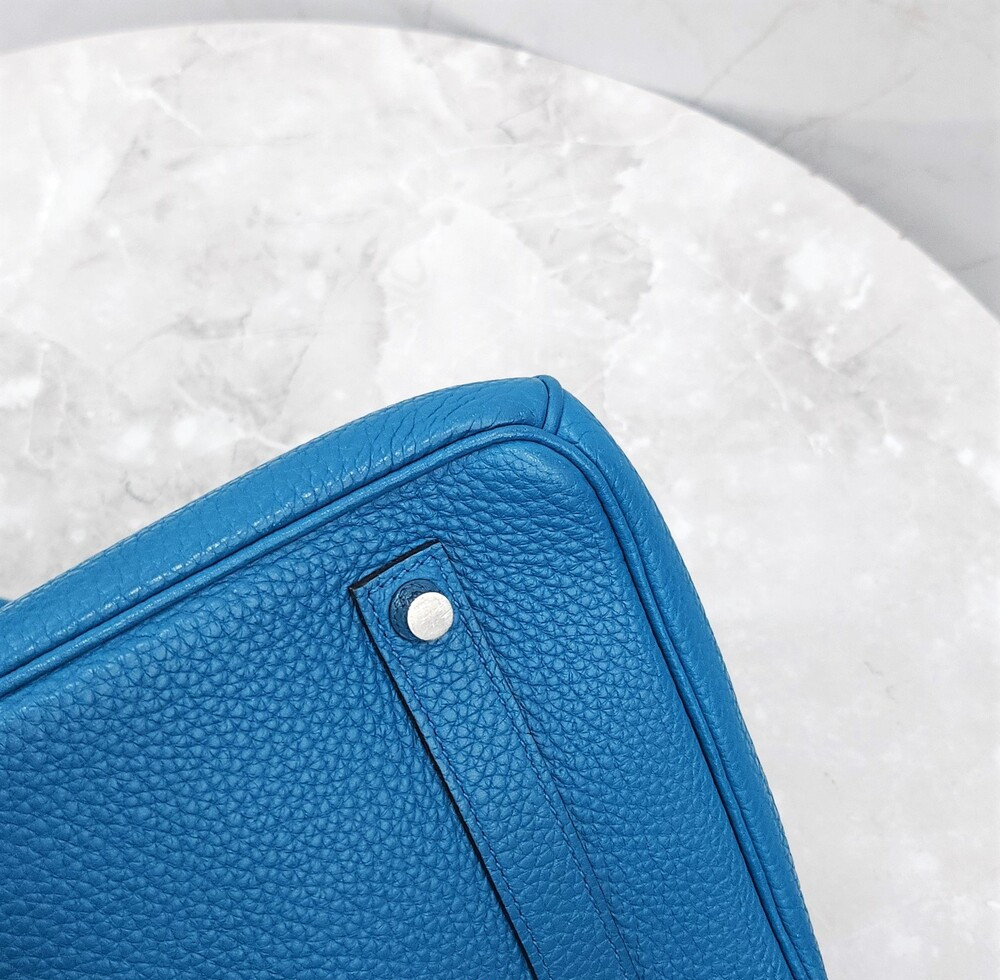 [럭스유] 에르메스 벌킨 35 토고 블루 은장 Q각인