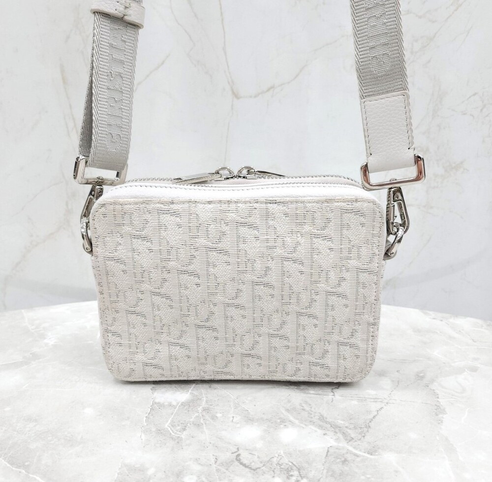 [럭스유] 디올 화이트 자카드 스트랩 지퍼 파우치 크로스백 20BBC119YSE