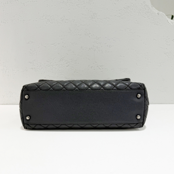 샤넬 캐비어 코코핸들 미디움 토트백 그레이 21번대 빈티지 은장 A92991