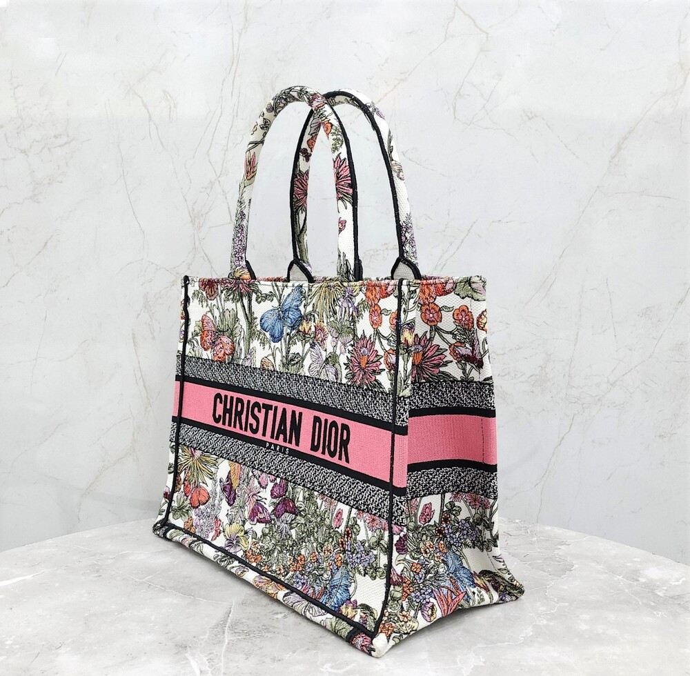 [럭스유] 디올 멀티컬러 플라워 북토트 미디엄 백