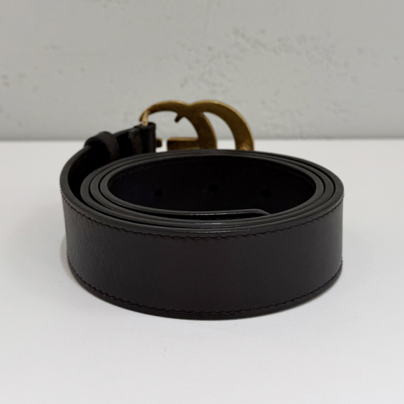 구찌 GG 마몬트 금장 버클 브라운 벨트 414516