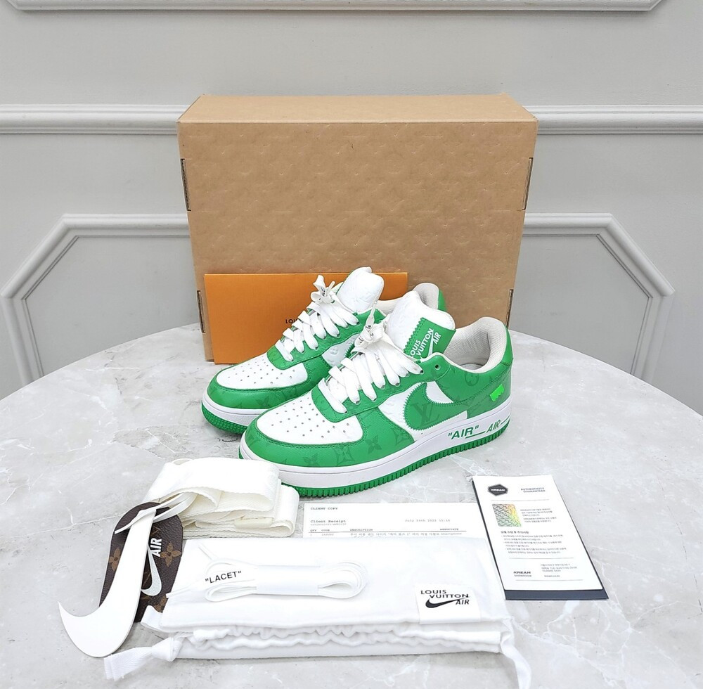 [럭스유] 루이비통 X 나이키 에어포스1 버질아블로 그린 US7.5