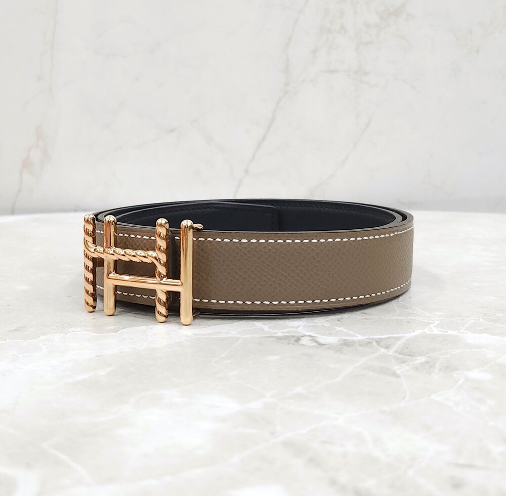 [럭스유] (새상품) 에르메스 H au Carre Twist 리버서블 벨트 70