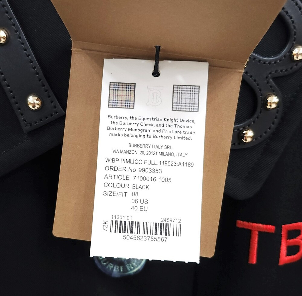 [럭스유] (새상품) 40 / 버버리 한정판 TB 스터드 멀티 자수 트렌치 코트