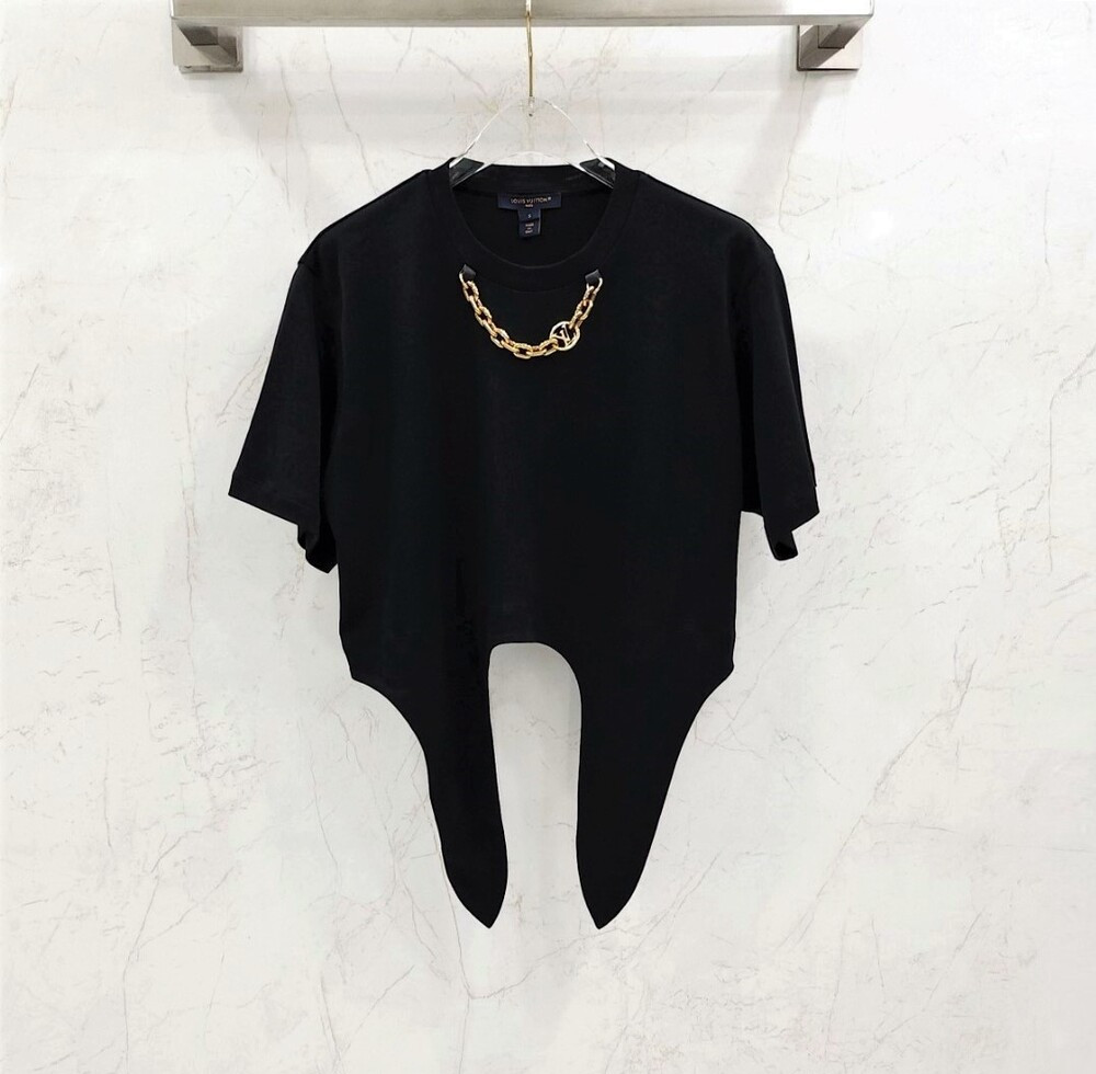 [럭스유] S / 루이비통 체인 크롭 반팔 티셔츠 1ABISO