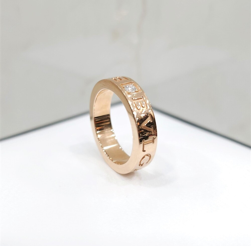 [럭스유] 불가리 BB 다이아 1P 18K 핑크골드 반지 44호