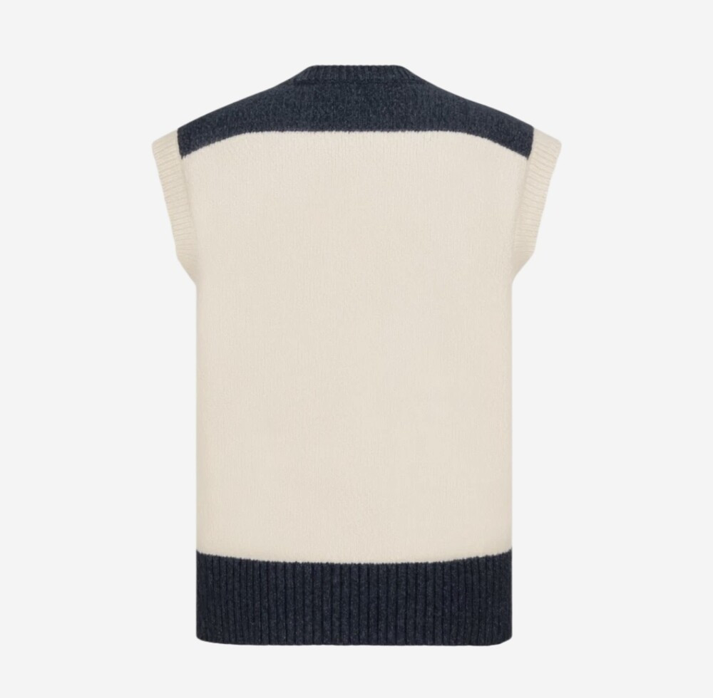 [럭스유] (새상품) M / 디올 X 데님 티어스 울 코튼 자카드 스웨터 베스트