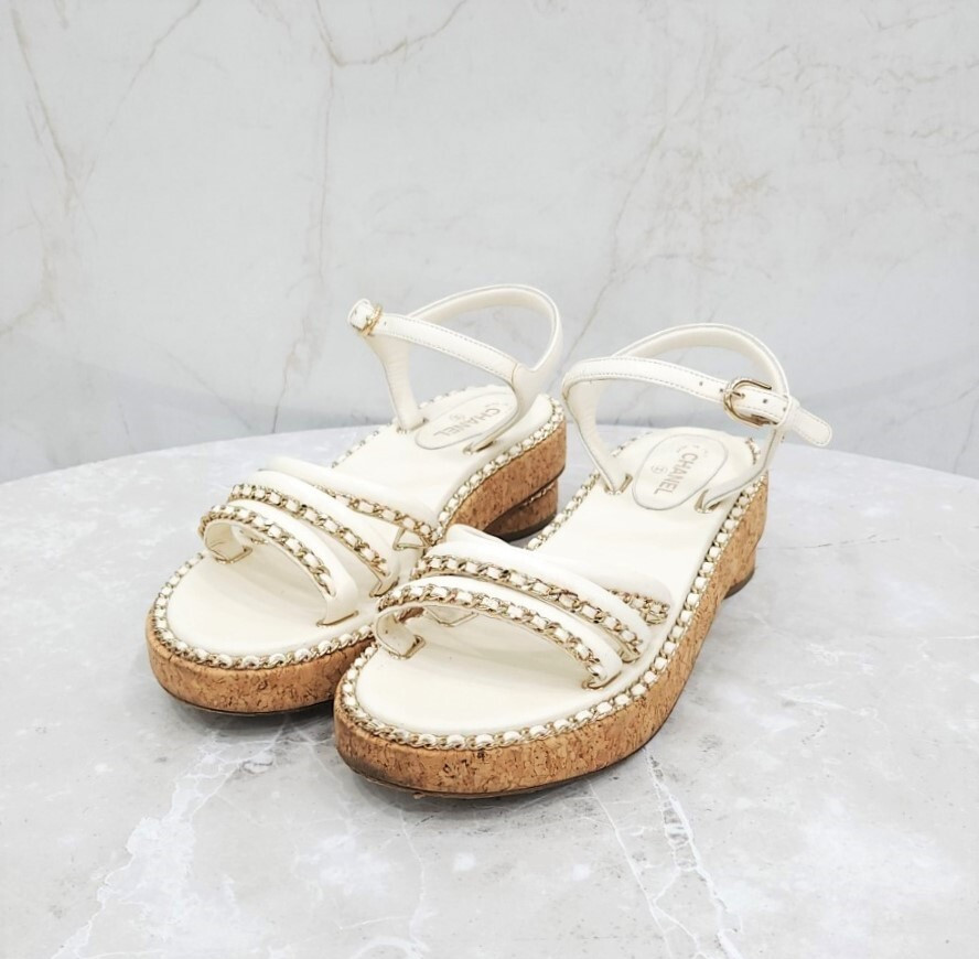 [럭스유] 36 / 샤넬 CC로고 체인 스트랩 샌들