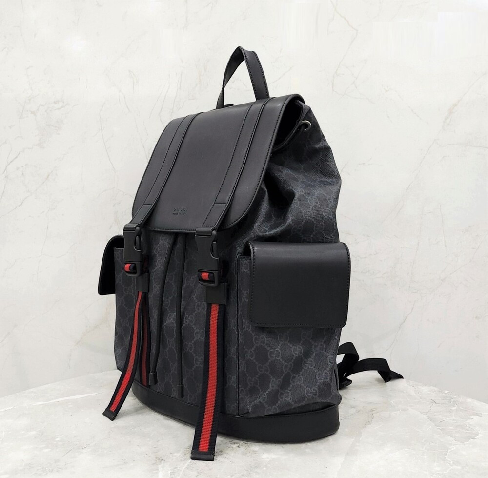 [럭스유] 구찌 웹 스트랩 GG 수프림 캔버스 백팩 495563