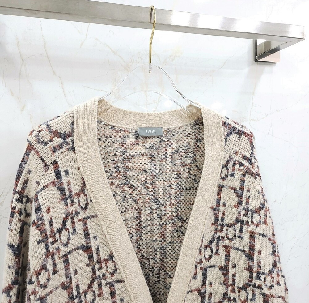 [럭스유] L / 디올 오블리크 울 자카드 가디건 213M233AT662