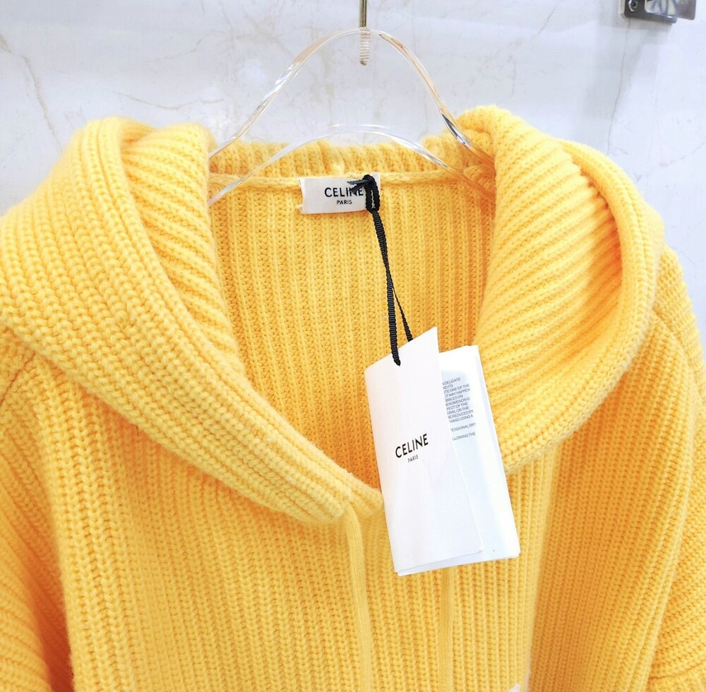 [럭스유] L / 셀린느 리브드 울 스웨터 후드 2A85W423P