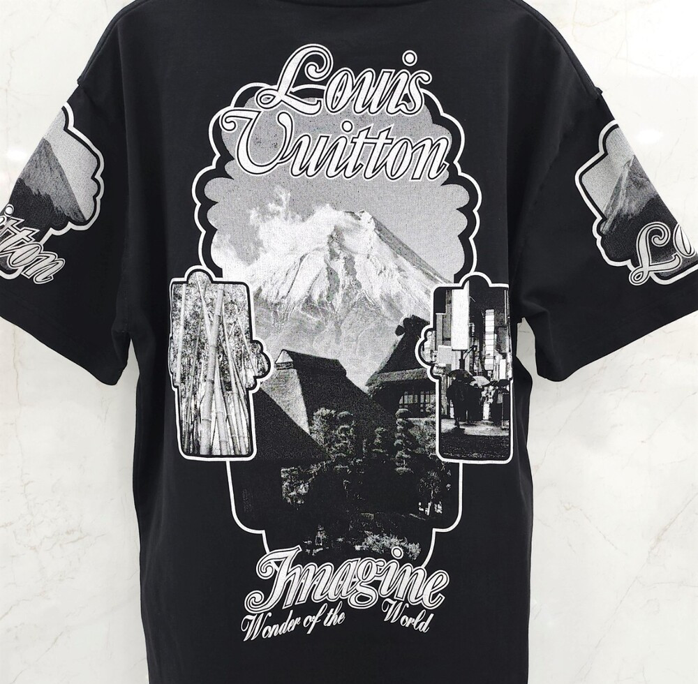 [럭스유] L / 루이비통 로고 프린팅 반팔 티셔츠