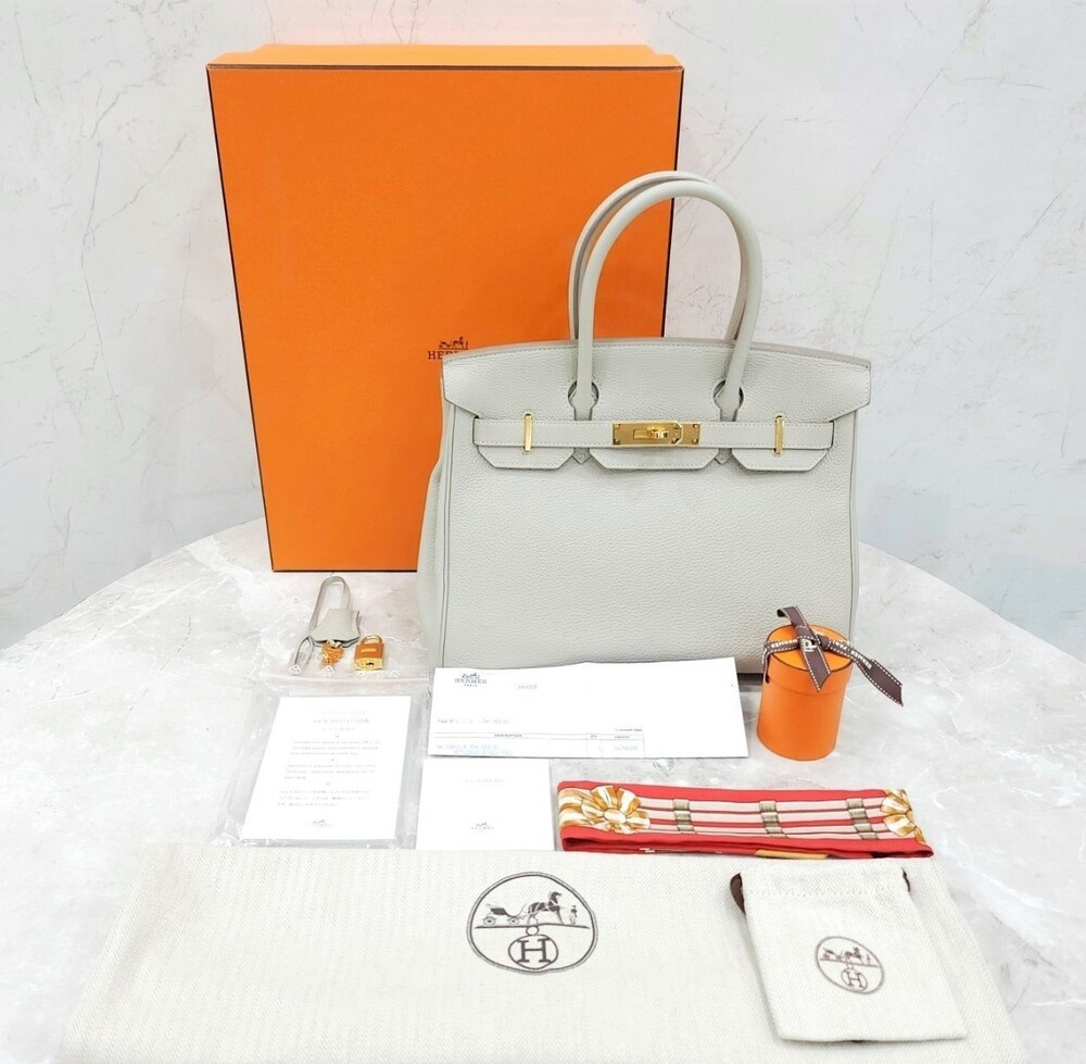 [럭스유] 에르메스 벌킨 30 토고 펄그리스 금장 Y각인