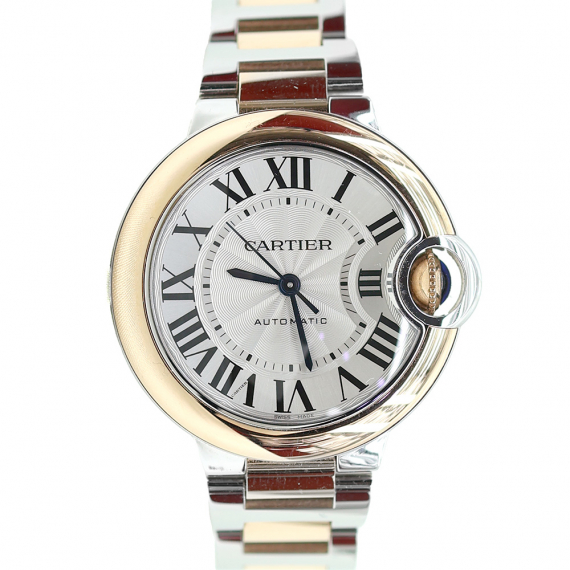 Cartier(까르띠에) W2BB0032 18K 핑크 골드 스틸 콤비 33MM 발롱블루 여성 시계