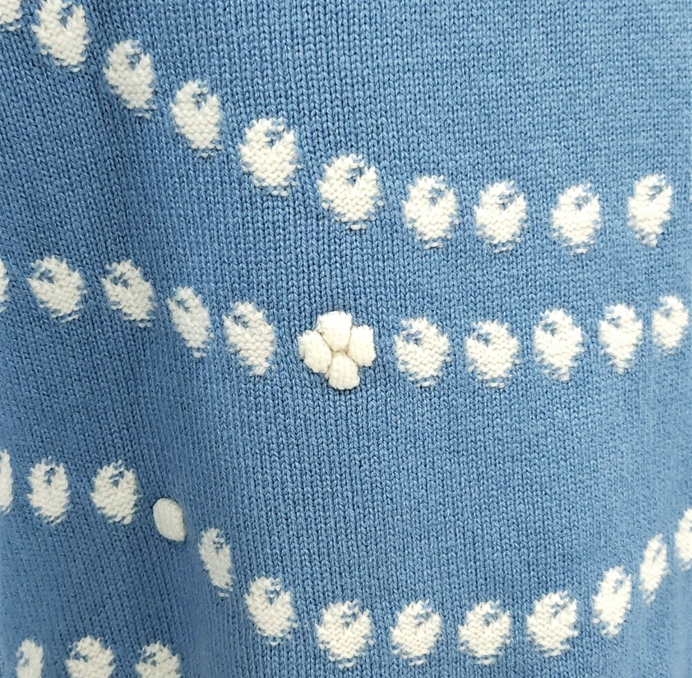 [럭스유] (새상품) 38 / 샤넬 25SS CC로고 도트 캐시미어 가디건 라이트블루 P79270