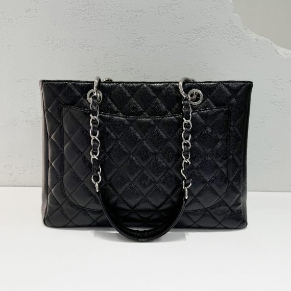 샤넬 그랜드샤핑 캐비어 은장 숄더백 13번대 A50995