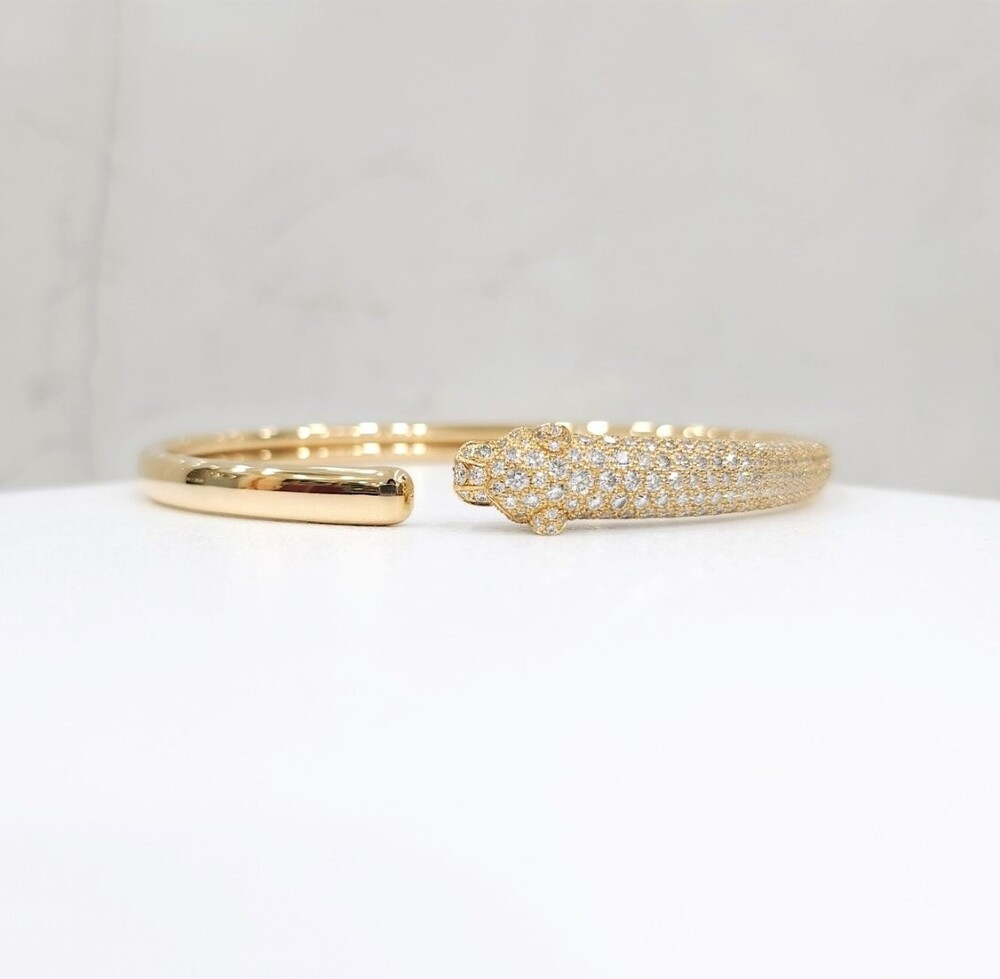 [럭스유] 까르띠에 팬더 드 까르띠에 브레이슬릿 팔찌 세미 파베 18호