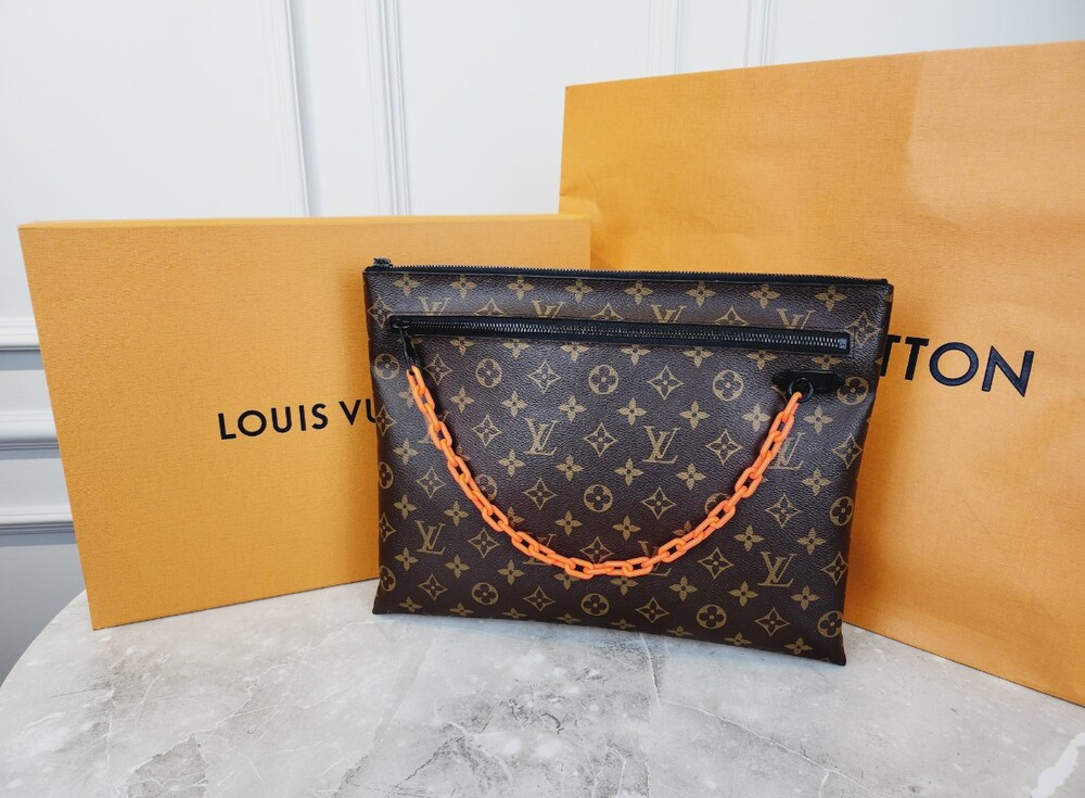 [럭스유] 루이비통 한정판 모노그램 버질아블로 오렌지 체인 클러치백