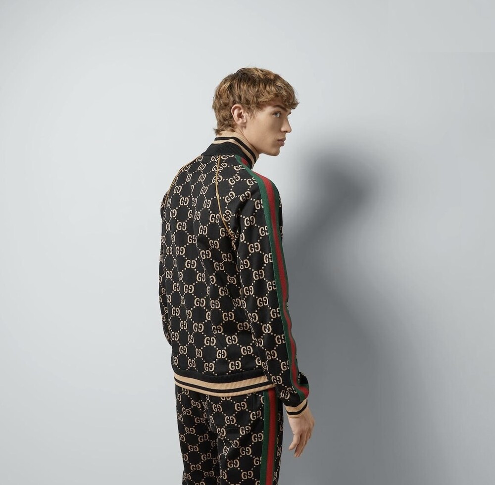 [럭스유] M / 구찌 GG 저지 코튼 집업 자켓 695955