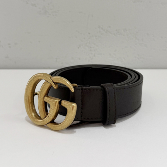 구찌 GG 마몬트 금장 버클 브라운 벨트 414516