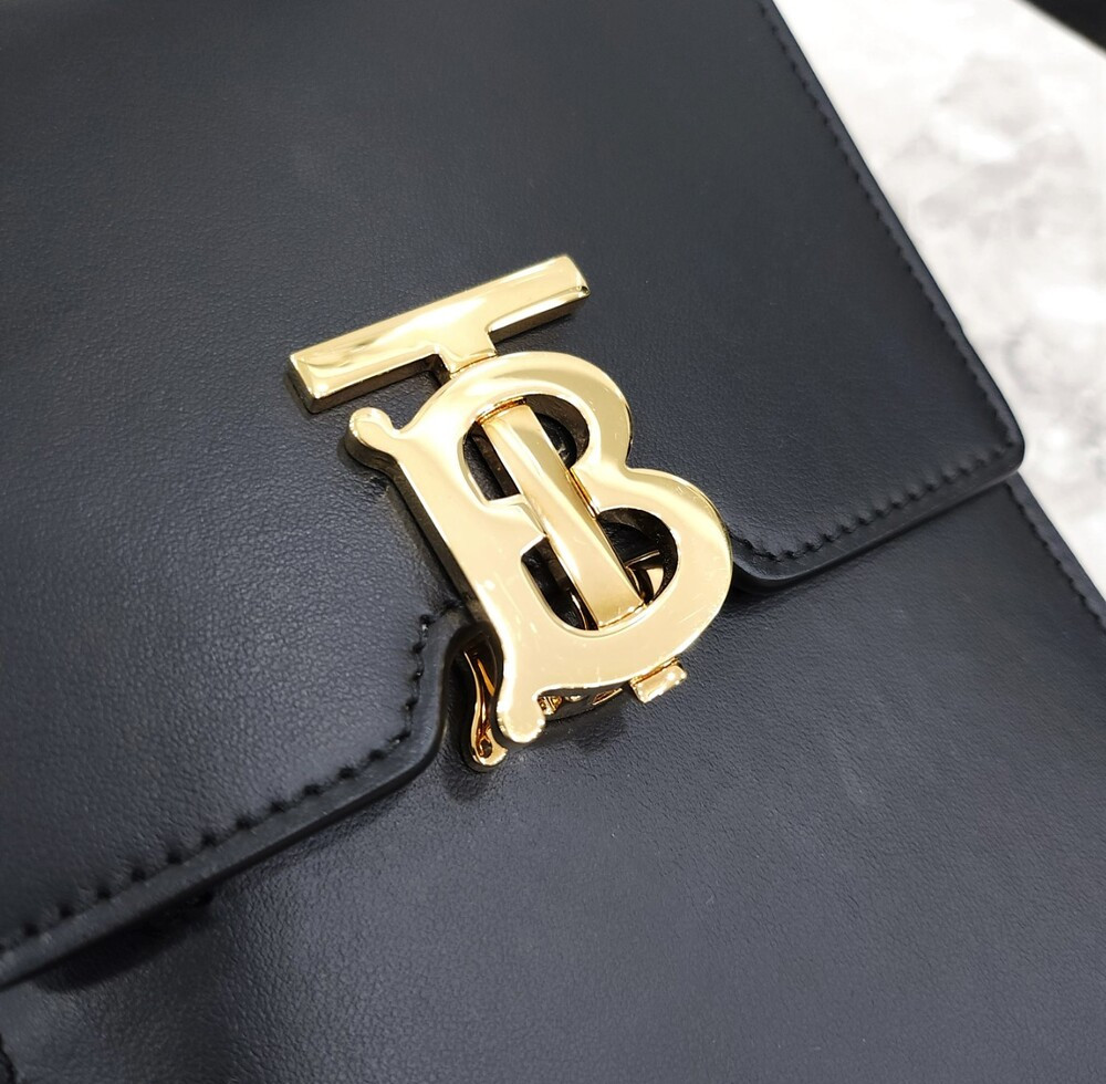 [럭스유] 버버리 블랙 스무스 금장 로빈 미니 숄더백 80330421