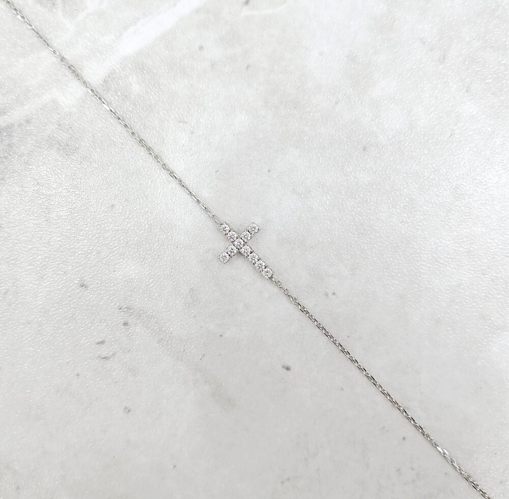 [럭스유] 까르띠에 다이아 심볼 체인 브레이슬릿 18K 화이트골드 B6040400