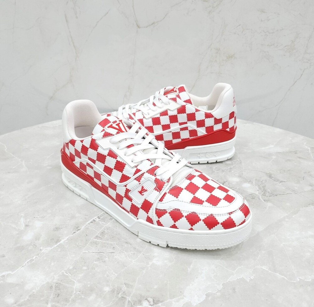 [럭스유] (새상품) 8 / 루이비통 X 니고 레드 다미에 LV 트레이너 스니커즈