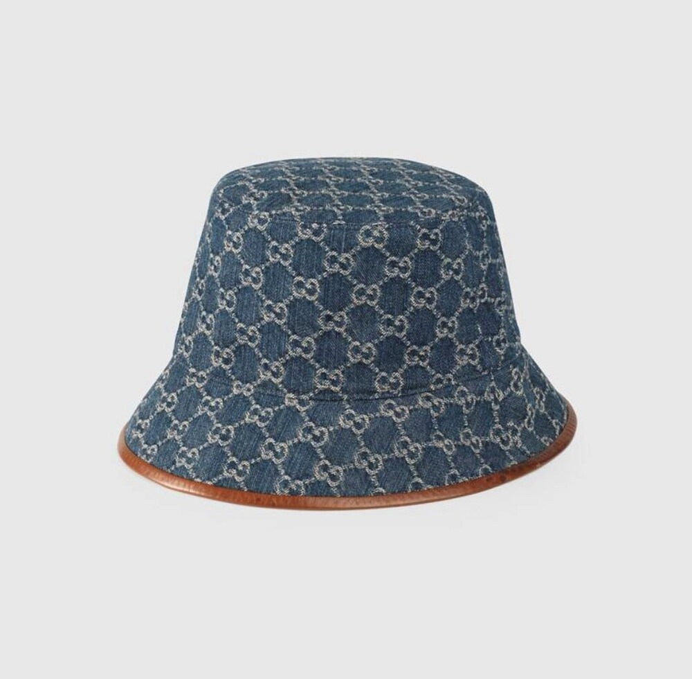 [럭스유] 구찌 GG 레더 트림 데님 버킷햇 M 576371