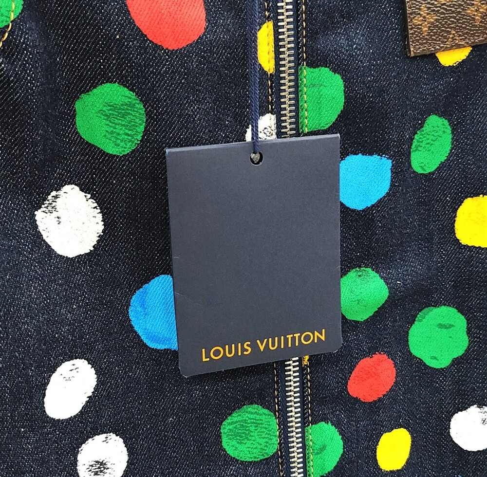 [럭스유] (새상품) 36 / 루이비통 X 쿠사마 야요이 도트 데님 스커트