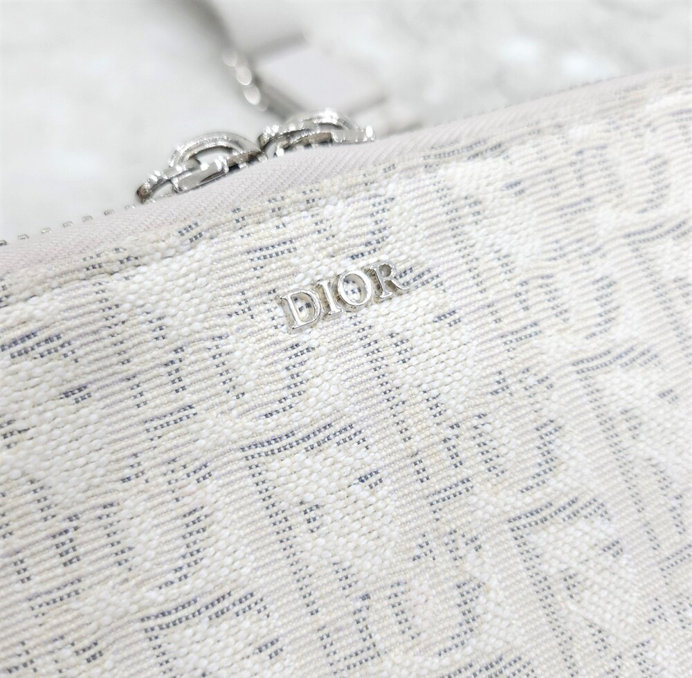 [럭스유] 디올 화이트 자카드 스트랩 지퍼 파우치 크로스백 20BBC119YSE