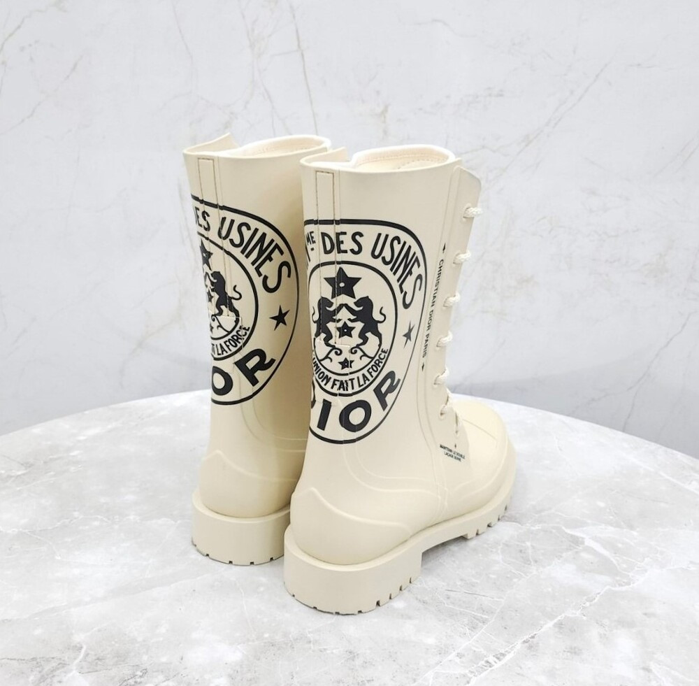 [럭스유] 38 / 디올 캠프 로고 레이스업 러버 부츠