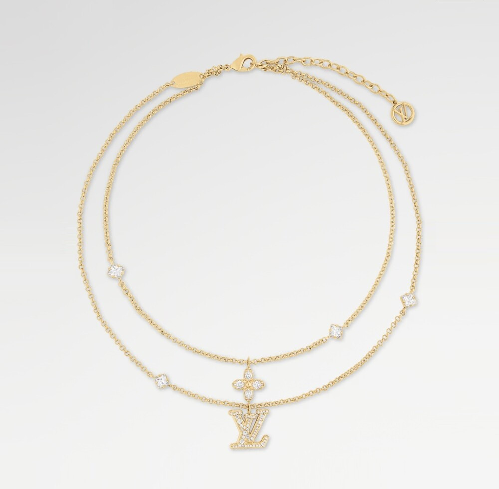 [럭스유] (새상품) 루이비통 LV 레이디 플라워 큐빅 목걸이 M01845