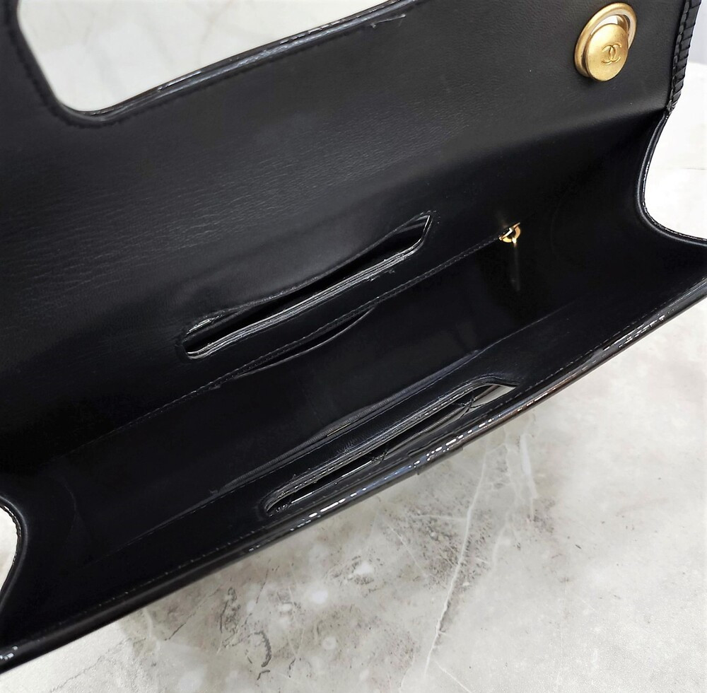 [럭스유] 샤넬 블랙 페이던트 플랩백 신형내장칩 AS4036