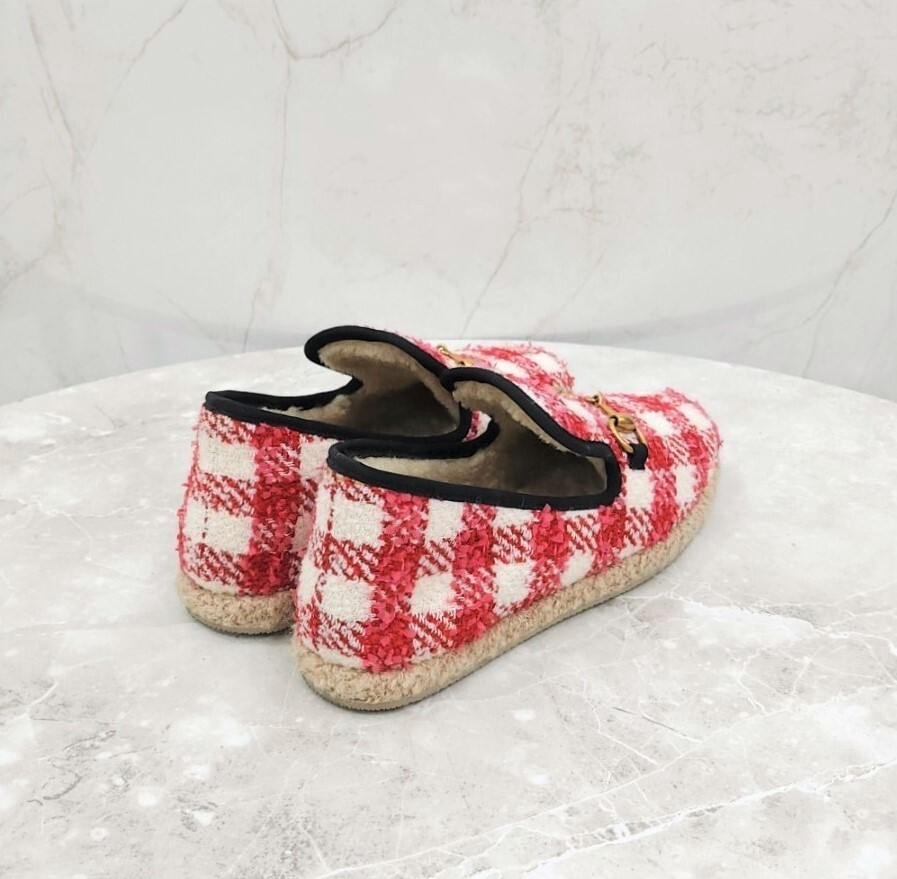 [럭스유] 37.5 / 구찌 체크 울 홀스빗 로퍼